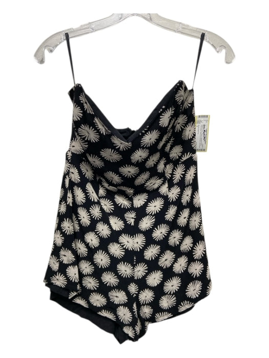 Stone Cold Fox Size 3 Black & Gray Rayon Abstract Floral Sleeveless Romper Black & Gray / 3