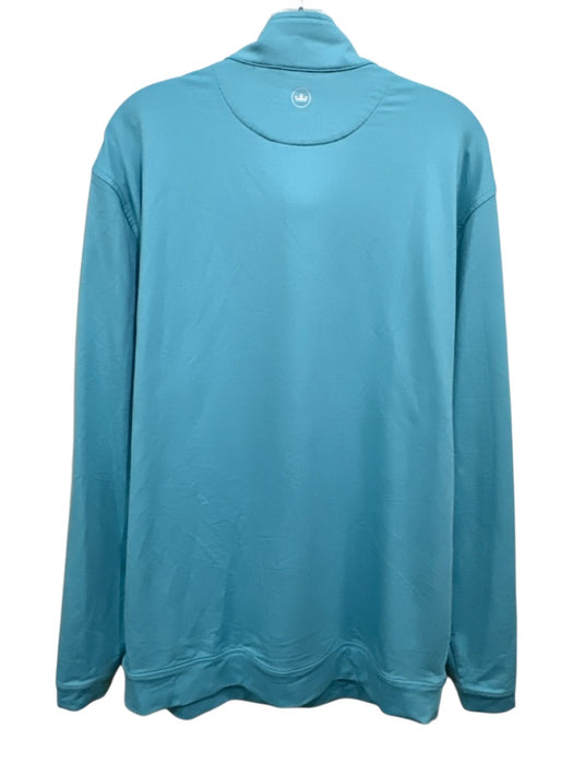 Peter Millar Size LT Turquoise Polyester All Over Print Quarter Zip Men's Jacket Turquoise / LT