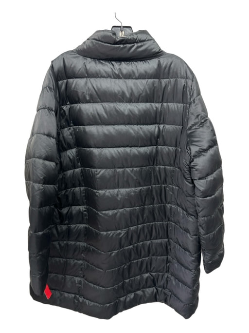 Voyage by Marina Rinaldi Size 18 Black Nylon Blend Puffer Button Front Coat Black / 18