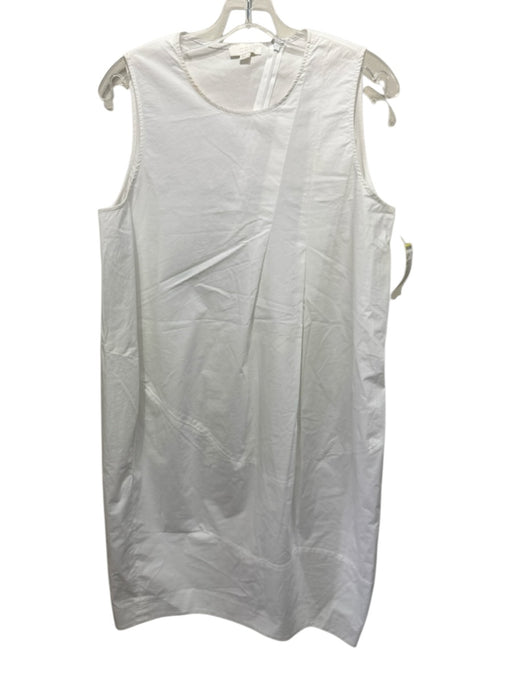COS Size 10 White Sleeveless Back Zip Pockets Inverted pleat Dress White / 10