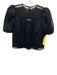 Frame Size XS Black Cotton & Silk Keyhole Puff Shoulders Mesh Detail Top Black / XS
