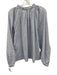 Cleobella Size L Light Blue Cotton Clipped Dots Long Sleeve Button Front Top Light Blue / L