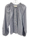 Cleobella Size L Light Blue Cotton Clipped Dots Long Sleeve Button Front Top Light Blue / L