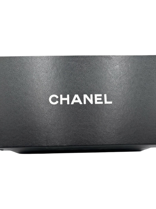 Chanel Shoe Size 39.5 Charcoal Gray & Black Leather Low Top Box Inc. Sneakers Charcoal Gray & Black / 39.5