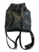 Perlina Black Leather Magnetic Flap Drawstring Closure Zipper Detail Bag Black / M