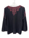 Johnny Was Workshop Size XS Black & Burgundy Silk V Neck Embroidery Flowy Top Black & Burgundy / XS