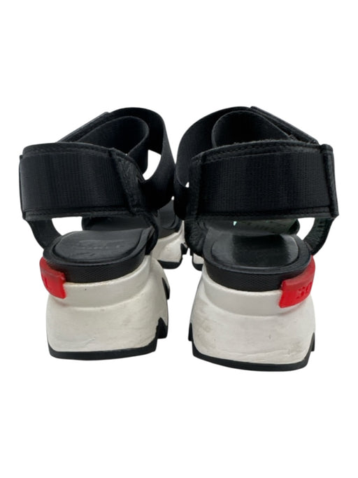 Sorel Shoe Size 6 Black Leather Velcro Strap Open Toe Sandals Black / 6