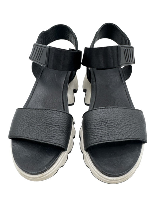 Sorel Shoe Size 6 Black Leather Velcro Strap Open Toe Sandals Black / 6