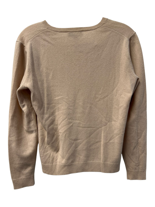 Saks Fifth Ave Size Small Beige Cashmere Long Sleeve V Neck pull over Sweater Beige / Small