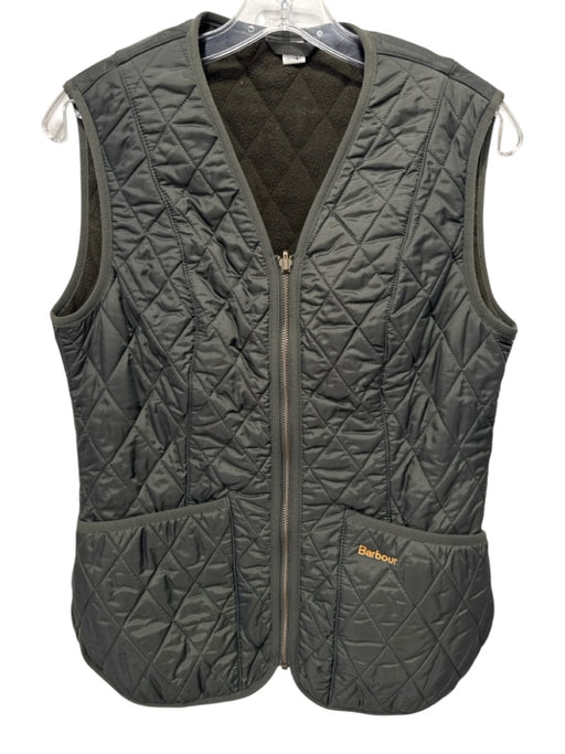 Barbour Size 6 Olive Green Quilted Fleece Lined Zip Up Vest Olive Green / 6