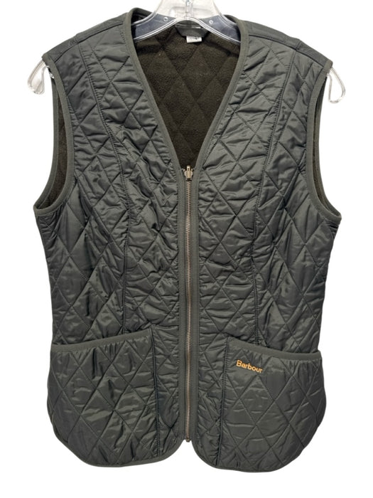 Barbour Size 6 Olive Green Quilted Fleece Lined Zip Up Vest Olive Green / 6