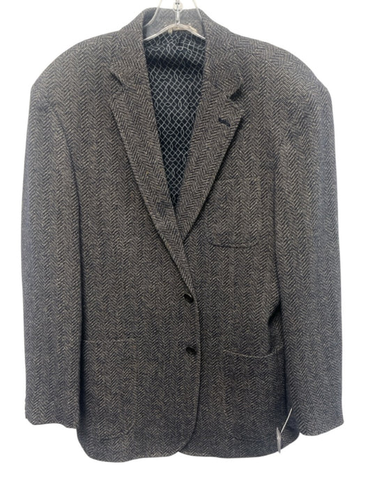 Billy Reid Gray & Blue Wool Blend Herringbone Patch Pocket 2 Button Men's Blazer Gray & Blue / 44r
