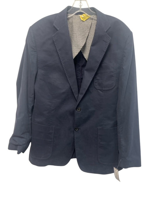 Billy Reid Blue Cotton Blend Solid notched 2 Button Men's Blazer Blue / 44r