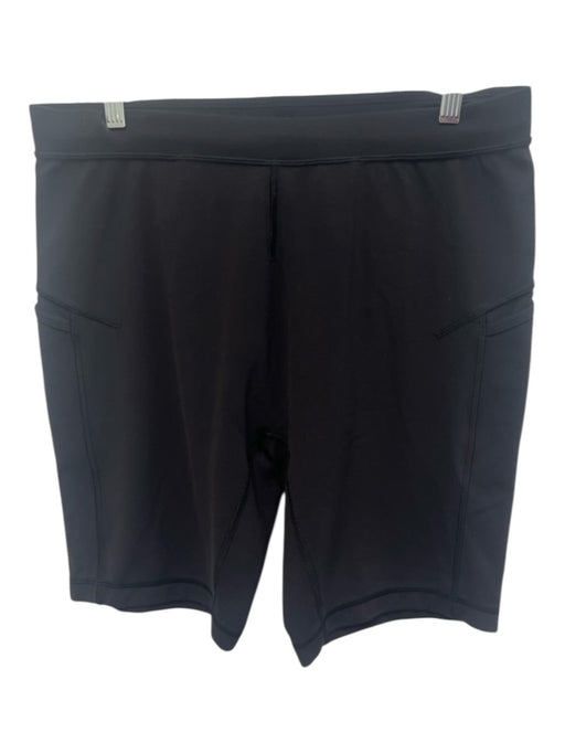 Lululemon Size L Black Synthetic Solid Slim Athleisure Men's Shorts Black / L