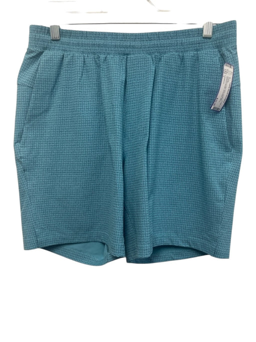 Lululemon Size L Light Blue & Blue Print Synthetic Abstract Athletic Shorts Light Blue & Blue Print / L
