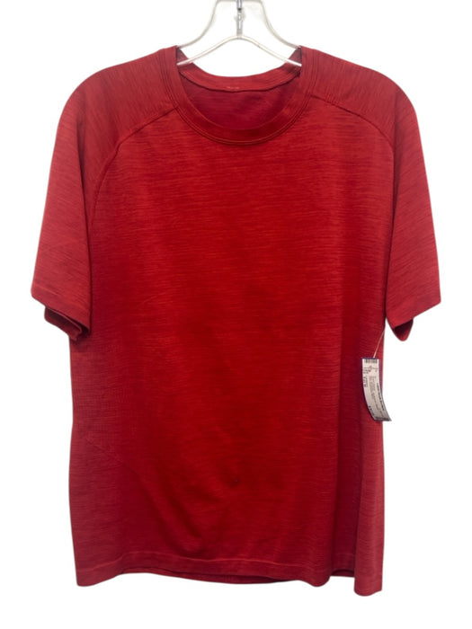 Lululemon Size Est M Red Synthetic Heathered Athletic T Shirt Men's Short Sleeve Red / Est M