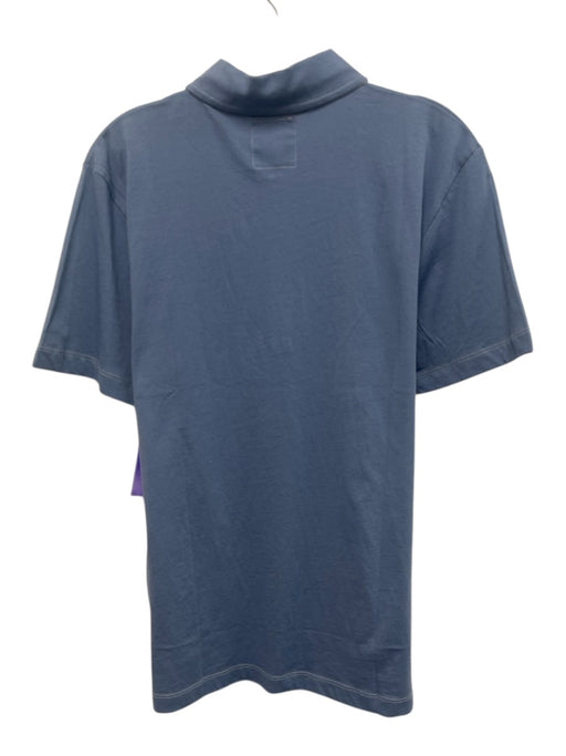 Billy Reid NWT Size L Light blue Cotton Solid Polo Men's Short Sleeve Light blue / L