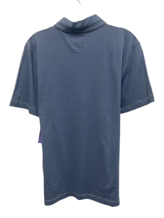 Billy Reid NWT Size L Light blue Cotton Solid Polo Men's Short Sleeve Light blue / L