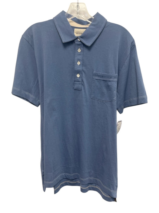 Billy Reid NWT Size L Light blue Cotton Solid Polo Men's Short Sleeve Light blue / L