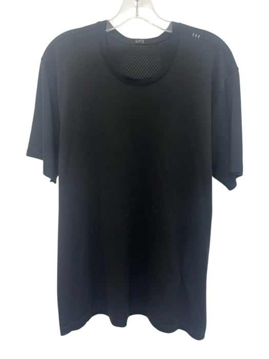 Lululemon Size Est L Black Synthetic Solid T shirt Athleisure Men's Short Sleeve Black / Est L