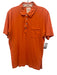Billy Reid Size L Orange Cotton Blend Solid Polo front pocket Men's Short Sleeve Orange / L