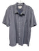 Ministry of Supply Size XL Blue & Gray Synthetic Striped Button Up Short Sleeve Blue & Gray / XL