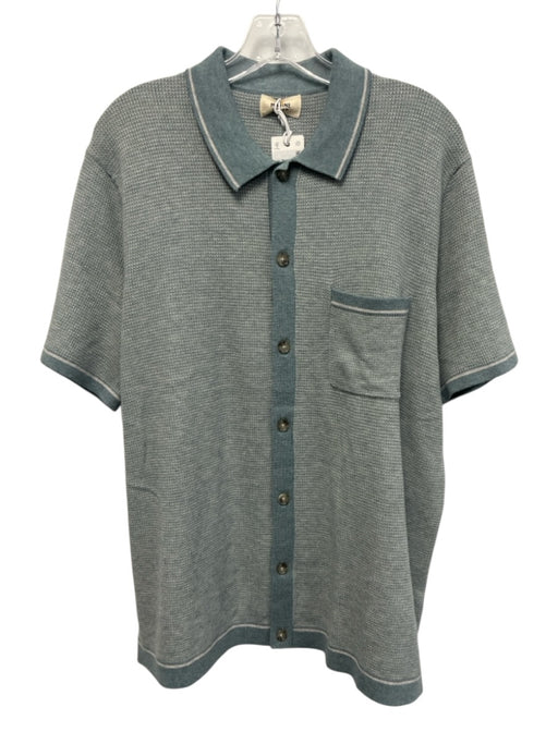 Marine Layer NWT Size L Green Cotton Blend Knit Polo Men's Short Sleeve Green / L