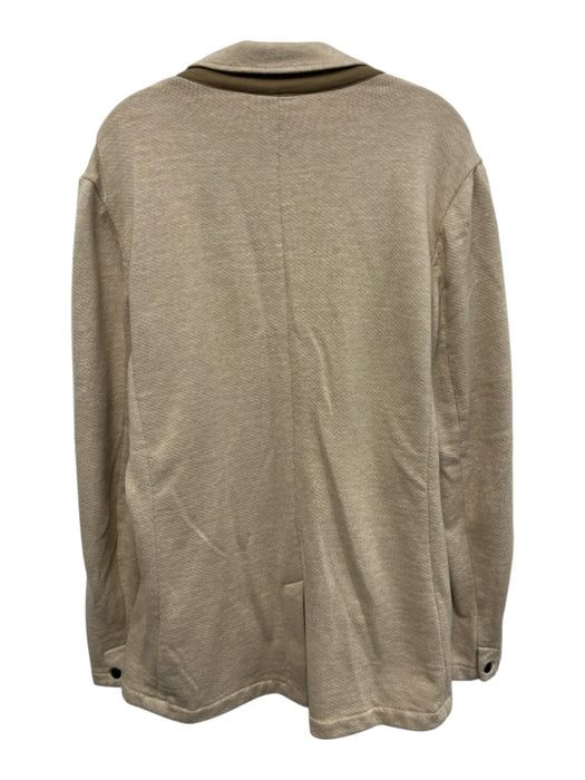 Faherty Size L Beige Cotton Blend Solid Sweatshirt Blazer Men's Jacket Beige / L