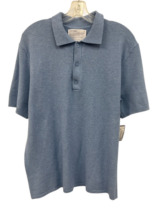 Ministry of Supply Size XXL Light blue Cotton Blend Knit Polo Men's Short Sleeve Light blue / XXL