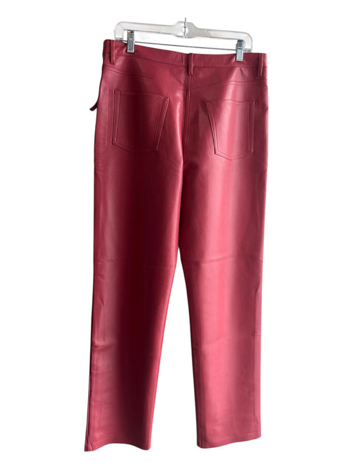 Wilfred Size 14 Red Polyester Pleather Wide Leg High Rise Zip Fly Pants Red / 14