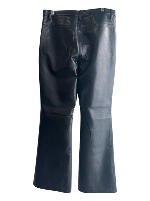 Wilfred Size 12 Black Polyester Pleather Wide Leg High Rise Zip Fly Pants Black / 12