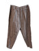 Hei Hei Size M Brown & White Linen Striped Straight Leg High Rise Pants Brown & White / M