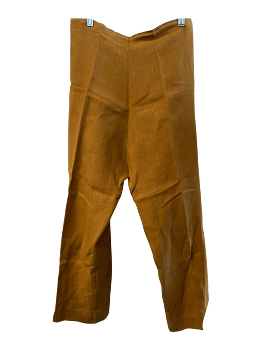 Bryn Walker Size M Burnt Yellow Linen Wide Leg Elastic Waist Seam Detail Pants Burnt Yellow / M
