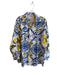 Orchidea Size XXXL Blue & Yellow Linen Collared Button Down Long Sleeve Top Blue & Yellow / XXXL