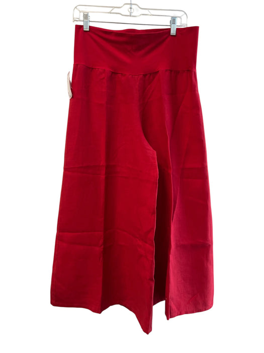 Bryn Walker Size S Red Linen Wide Leg Flowy High Rise Elastic Waist Pants Red / S