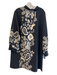 Zara Size XL Black & Cream No Fabric Tag Paisley Print Long Sleeve Dress Black & Cream / XL