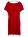Diane Von Furstenberg Size 14 Red Viscose Blend Short Sleeve Ruched Side Dress Red / 14