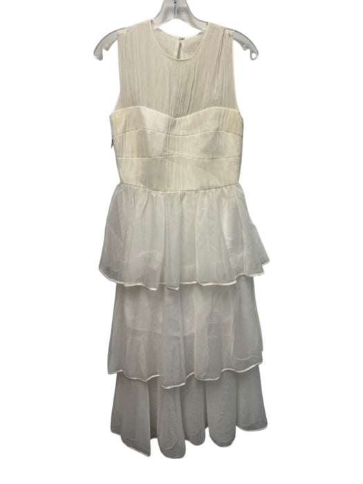 Jonathan Simkhai Size 4 Ivory Polyester Tulle Midi Sleeveless Dress Ivory / 4