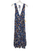 Misa Size Small Blue & Orange Polyester Floral Maxi Dress Blue & Orange / Small
