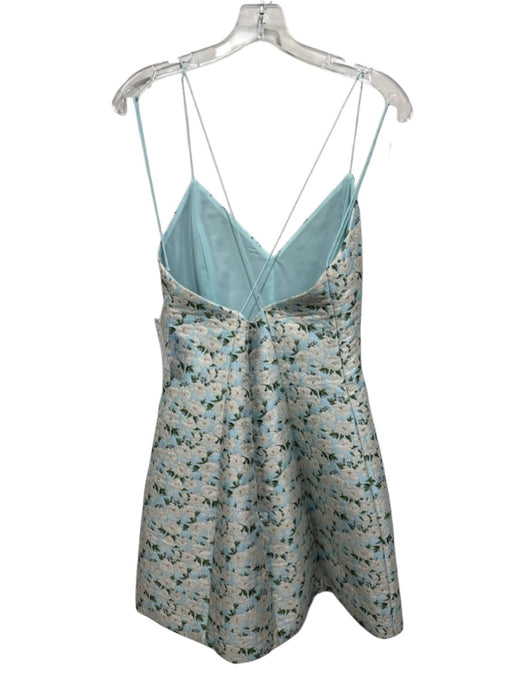 Alice + Olivia Size 10 Blue, White, Green Polyester Sleeveless Floral Mini Dress Blue, White, Green / 10