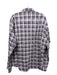 Bugatchi Size Est L White & Multi Cotton Blend Plaid Button Up Long Sleeve Shirt White & Multi / Est L