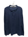 Ted Baker Size 6 Navy Cotton Blend Textured Polo Men's Long Sleeve Shirt Navy / 6