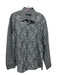 Bugatchi Size L Gray & White Cotton Striped Embroidered Men's Long Sleeve Shirt Gray & White / L