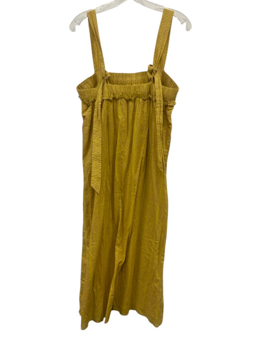 Cleobella Size M Yellow & Pink Sleeveless Geometric Ruffle Hem Midi Dress Yellow & Pink / M