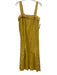 Cleobella Size M Yellow & Pink Sleeveless Geometric Ruffle Hem Midi Dress Yellow & Pink / M