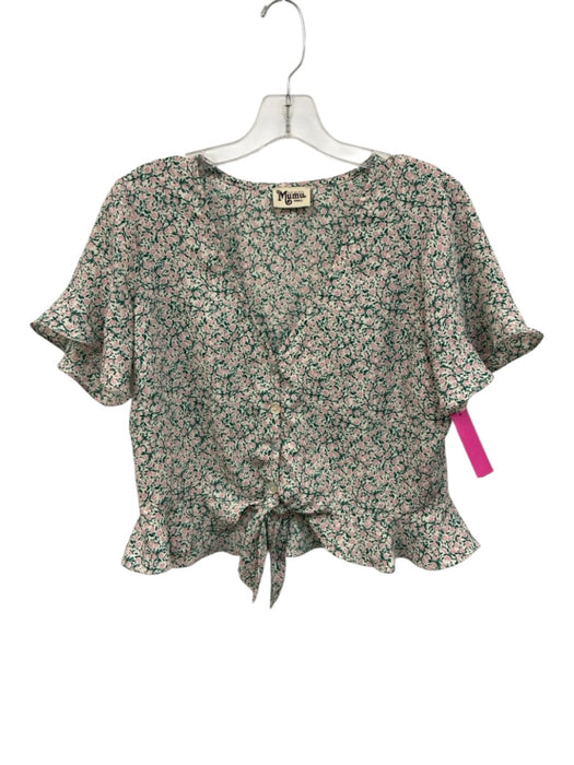 Show Me Your Mumu Size S/M Pink, Green, White Polyester Short Sleeve Skirt Set Pink, Green, White / S/M