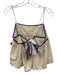 En Saison Size M Cream White & Blue Cotton & Linen Spaghetti Strap Tie Back Top Cream White & Blue / M
