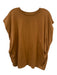 Pistola Size S Brown Cotton Cap Sleeve Crew Neck T Shirt Top Brown / S