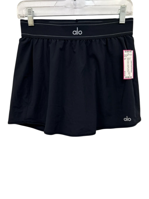 Alo Size M Black & White Polyester Elastic Waist Built in Shorts Athletic Skirt Black & White / M