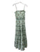 Playa Lucila Size S Light Green Print Cotton Lattice Print Floral Maxi Dress Light Green Print / S
